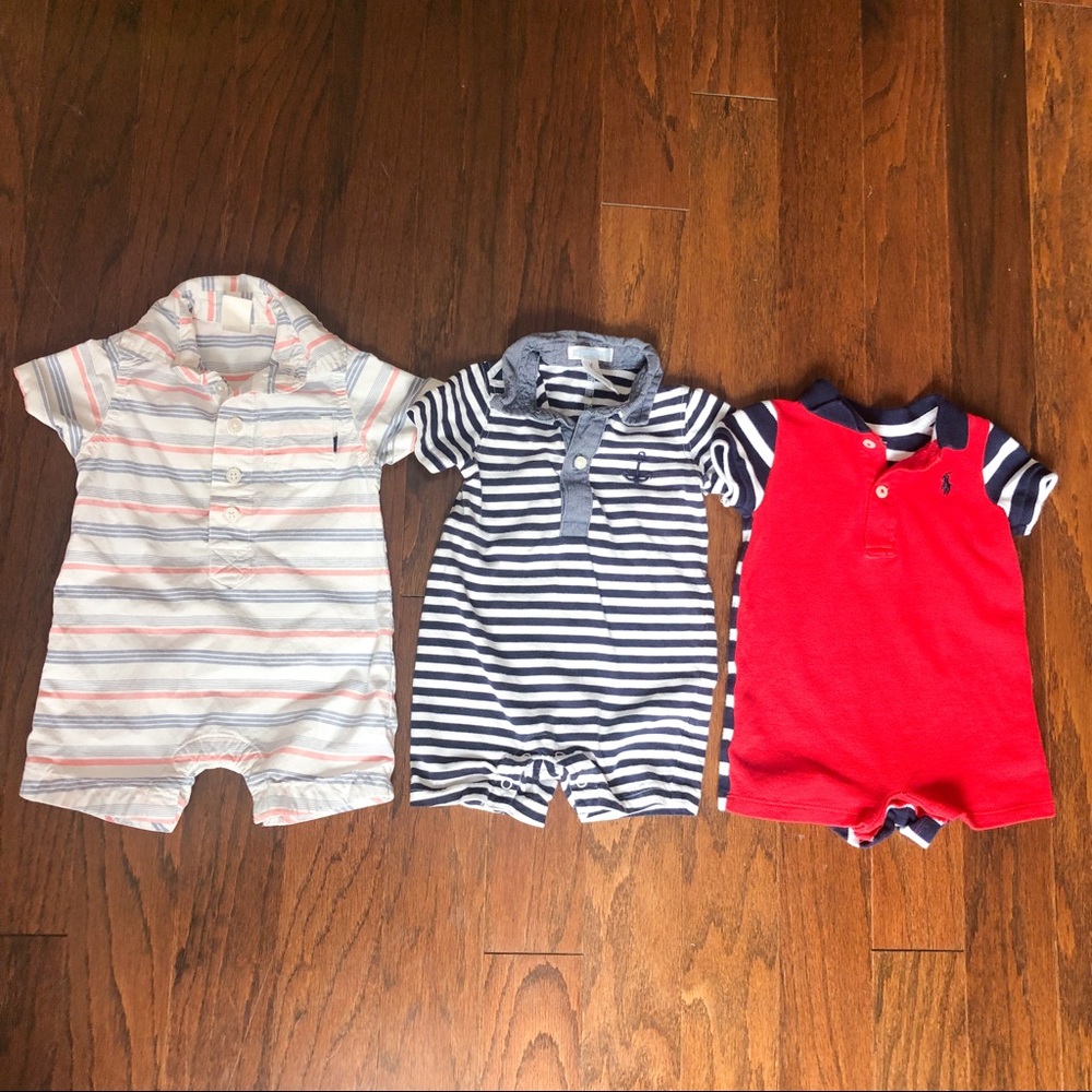 Janie & Jack, Polo, Baby Boys Collared Shorts Rompers size 0-3 months
